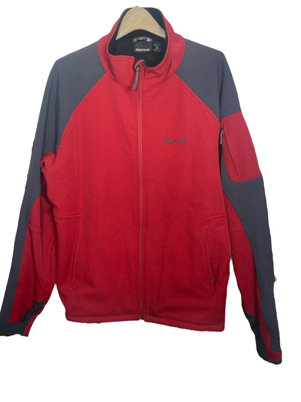 Marmot Jacket Mens Coats Soft Shell Pockets Zip Up Fleece Lined Red XXL